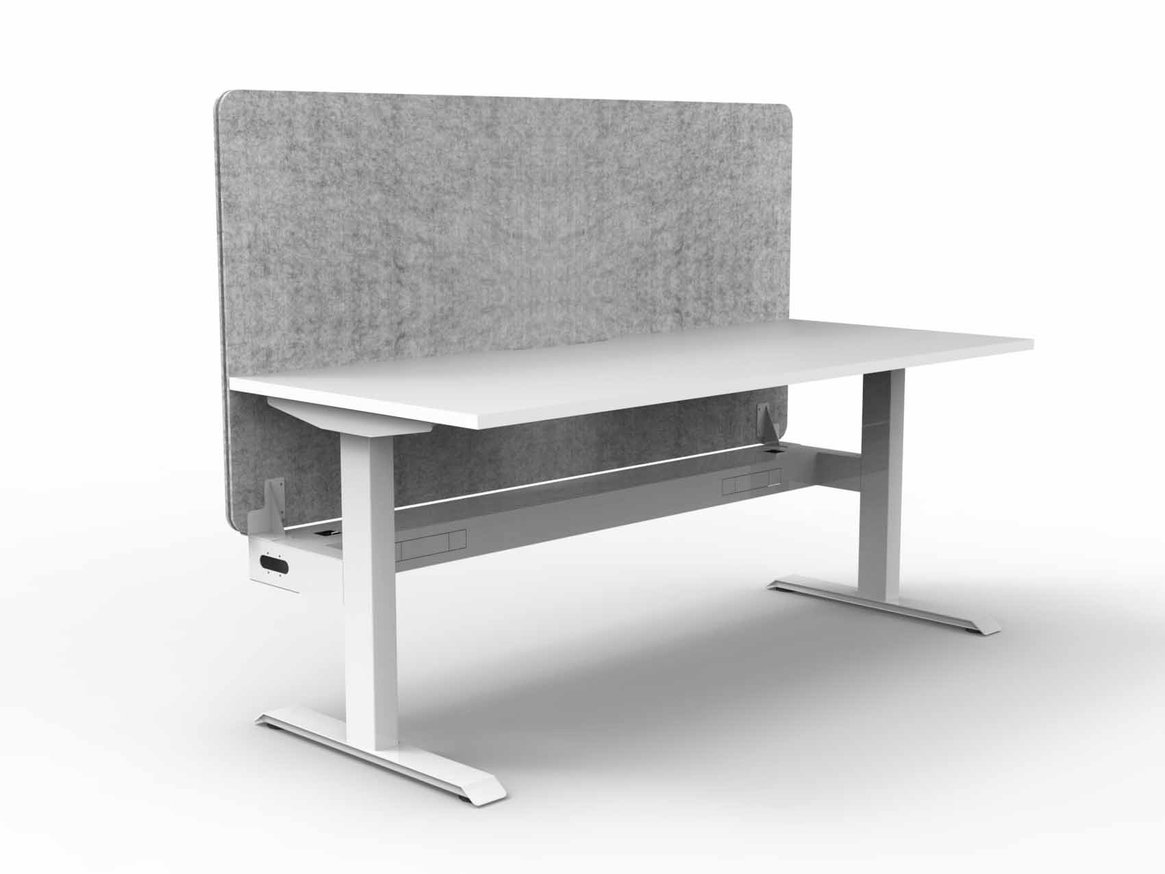 Boost Static Single Sided Workstation with Cable Tray and Eco Screen
